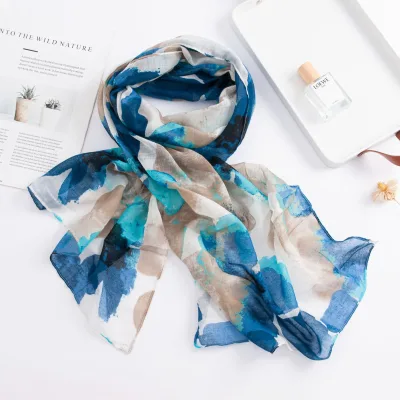 Wholesale Soft Gauze Sun Protection Shawl Light Long Scarf Popular  Beach Towel Scarves Polyester Summer