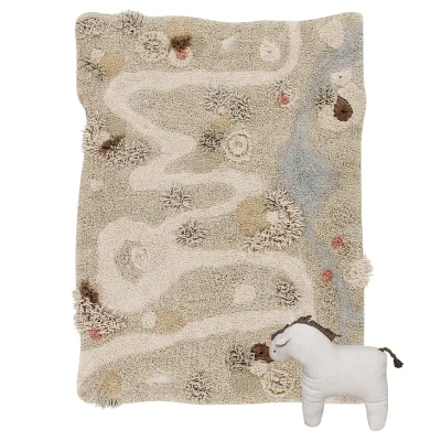 Custom Handmade Tufted Kids Play Mat Soft Wool Area Rug With Toy Attachment Dots For Nursery Bedroom Carpet Decor Felt