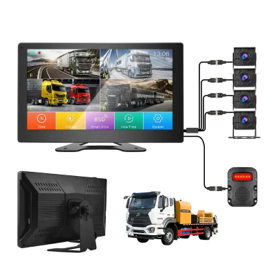 OEM/ODM 10" BSD Blind Spot Alert System for Trucks Featuring 4 x 720p Camera IPS LCD Screen Lane Change Assist for Smart Driving