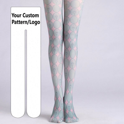 Vintage Floral Circular Pantyhose Hose Sheer Color Pantyhose