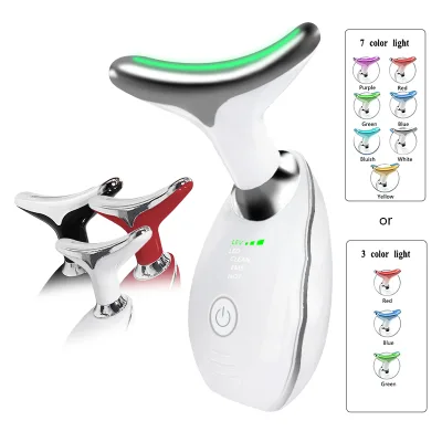 7 Colors Multi Functional Facial and Neck Lifting Massager Lifts the Skin and Reduces Double Chin Vibration Massager
