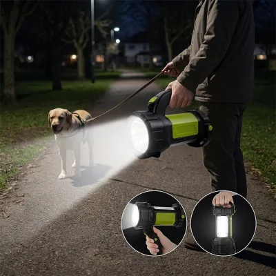800LM Handheld Campinglight Rechargeable LED Searchlight 3600mAh Power Bank Torch for Blackout Emergency Home Backup