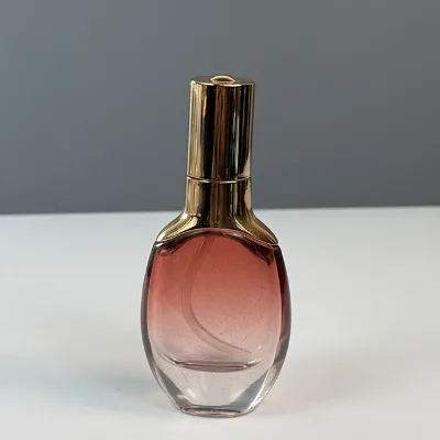 Ready to Ship Wholesale 30ml 50ml 100ml 120ml 150ml Oval Glass Lotion Bottle Red Gradient Tear-drop Serum Bottle with Heavy Base