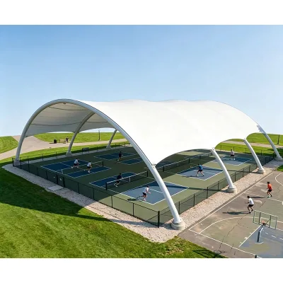 Factory Direct Outdoor Steel Frame Pickleball Padel Court Cover Sun Shade Canopy Roof