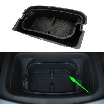 Trunk Organizer for 2020 2021 Tesla Model Y Accessories Frunk Storage Organizer Tray Upper & Lower Rear Storage Boxes