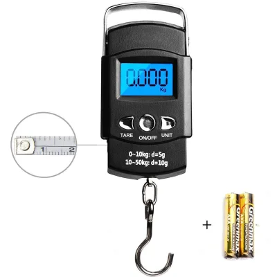 Electronic Scale Portable Hook Scale with Tape Measure Luggage Scale Mini Fishing Scale Express Scale