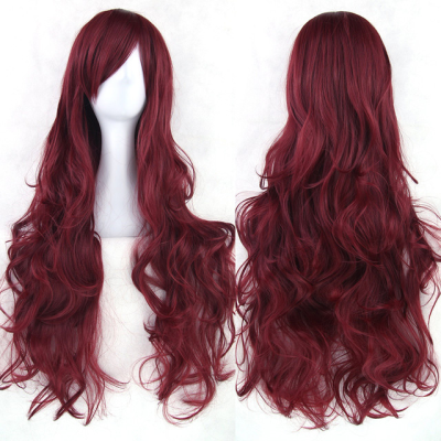 Curly Wig with Bangs Natural Black Wig Long for Women Dark Brown Long Wavy Synthetic Wig Factory 26 Inch Daily Hair Pelucas