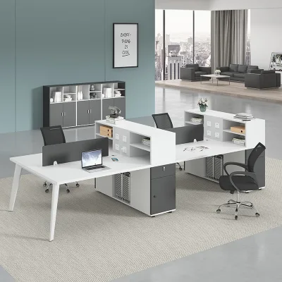 Hot Modern Classic Combination Baffle Independent Office Workstation with Work Cabinet Office Desk Furniture