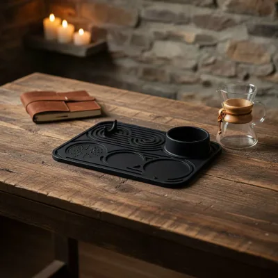 All-in-One Eco-Friendly Reusable Coffee Preparation Silicone Mat Large Heatproof Surface for Grinder Dripper Coffee Maker