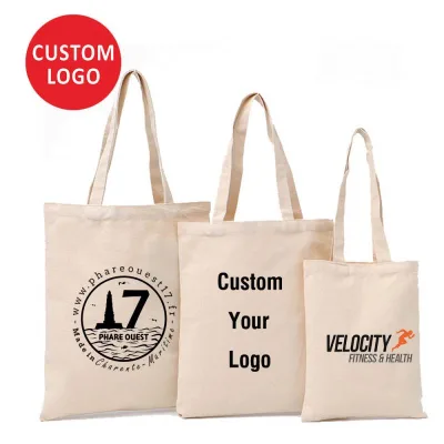Custom Reusable Foldable Grocery Custom Printed Promotional Canvas Makeup Bag