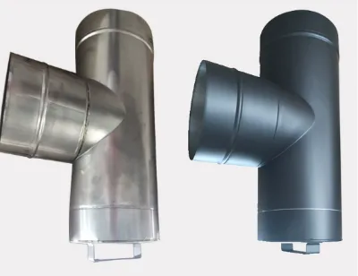 Home Heating Stove/Fireplace Flue Accessories Stainless Steel Ash-Cleaning Tee with Cover and Tee Joint Model ST-150A