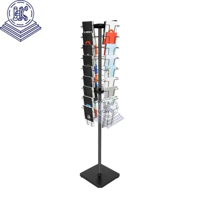 Retail Spinner Rack Portable Pocket Greeting Post Card Display Stand for Birthday Holiday and Christmas