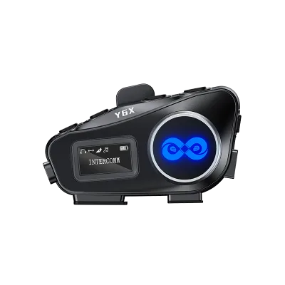Y6X 5.1 Chips Waterproof Helmet Blue Tooth Communications intercom 4peopel Motorcycle Intercom Group with FM and Oled Display