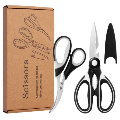 Stainless Steel Household Kitchen Powerful Scissors Multifunctional Chicken Bone Shrimp Line Fish Meat Cutting Scissors
