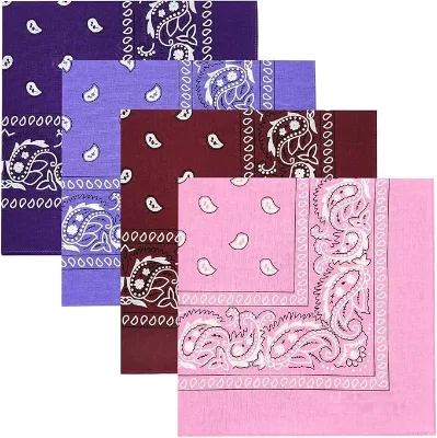 Wholesale 21*21inch Unisex Paisley Bandanas Multi-Purpose Polyester Headband Cowboy Head Wrap Scarf for Women Men Boys Girls