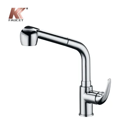 Factory Wholesale Kitchen Faucet Pull Out Side Sprayer Dual Spout Single Handle Mixer Tap Sink Faucet 360 Rotation