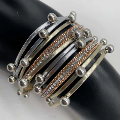 Bohemia bracelet for unisex ,Leather  Bracelets for Women, Boho Leopard Multi-Layer Crystal Beads Cuff Bracelet Jewelry