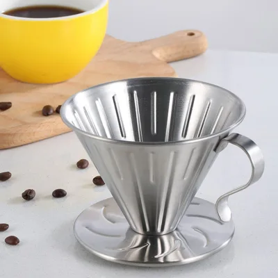 Pour Over Coffee Dripper Durable Metal Filter Holder Large Hole Dripper for Home, Office, RV, Camping, Travel