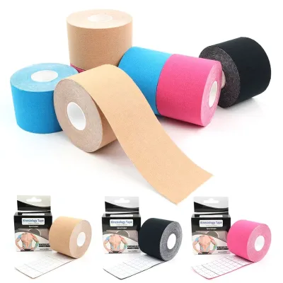 Custom Cotton 5m 5cm Strapping Roll Waterproof Precut Muscle Kinesios Face Tape Fitness Medical Athletic Sport Kinesiology Tape