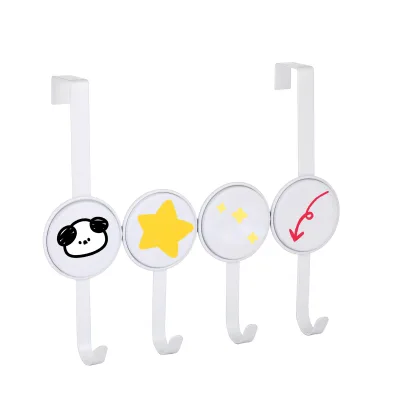 DSH Factory Supply Customizable Colors Patterns and Logos Wall-moutned Metal Hook Kids Clothes Hanger Creative Storage Hook