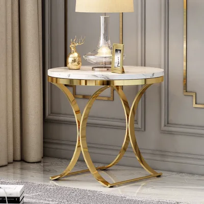 Minimalist Black Metal Console Table with Golden Stainless Steel Legs for Living Room Villa Hotel & Bedroom