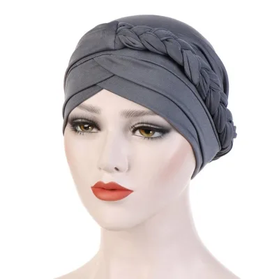 Free Shipping Summer Muslim Headgear Milk Silk Pure Monochromatic Half-sided Whip Hijab Caps Scarf Headscarf M0275