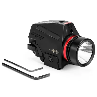 High Quality Tactical Laser Flashlight 150 Lumens LED with Red Laser Scope 30mm Mount Plastic Multi-Coated Lenses Portable