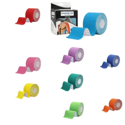 \Hot 5cm Width Kine-siology Tape 5m Latex-Free Elastic Cotton Tape Water-Resistant for Physical Therapy Sports Athletes