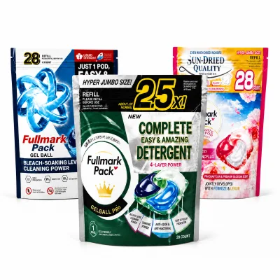 Custom Printed Detergent Pods Refill Packaging Bag Stand up Pouch for Household Cleaning Products Resealable Zipper