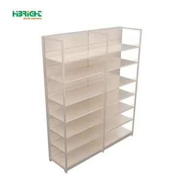 Front upright  Advertising Board Gloss White Single-Sided Metal Powder Coated Heavy Duty Solid Gondola Shelf