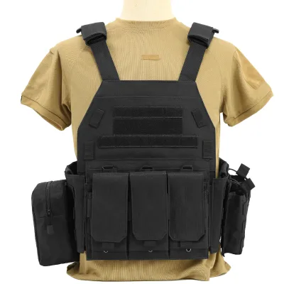 Tactical Multi Functional Tactical Gear Hiking Equipment Supplies Black Security Tactical Vest Combat Gear Plate Carrier