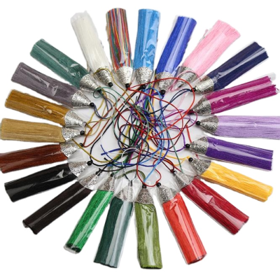 Multi Colored Fish Mouth Tassel 8cm Alloy Cap Bookmark Chinese Knot Clothing Hanging Tassel