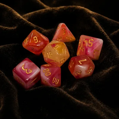 Acrylic Board Game Accessories Bulk 7-Piece Polyhedral Dice Set for Tabletop RPG Glitter Multi-sided Game Dice Manufacturer