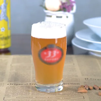 Factory Supply 12oz 350ml American Style Pint Beer Glass High-Flint Sodalime Transparent Custom Logo for Beer Water Drinking