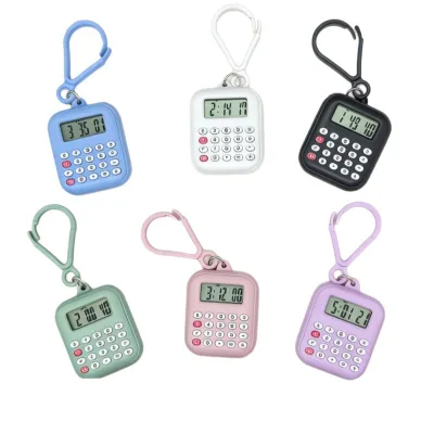 Student Watch Electronic Calculator Pendant for Showing Time Performing Calculations Displaying Date Digital Calculator Keychain