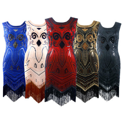 Women 1920s Flapper Dress Charleston Gatsby Party Fancy Tassel Dress