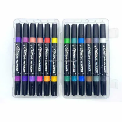 Sparkle Glitter Highlighters Art Shimmer Marker Pens for Journaling, Painting, Scrapbooking & School Supplies