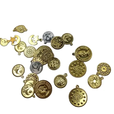 Wholesale Metal Hanging Lace Accessories Iron Metal Leaf Star Moon Fringe Accessories Gold Silver DIY Accessories