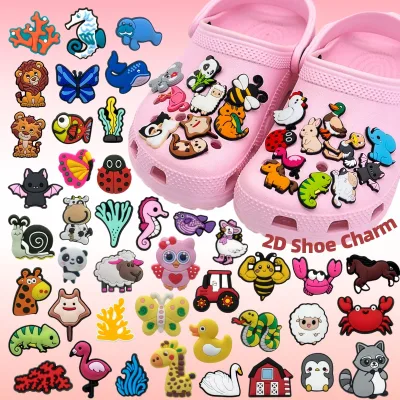 Hot Sale Wholesale Mixed Cartoon 2D Custom Pvc Shoe Charms Animal Sea Creature Farm Charms DIY Clog Sandal Decor Accessories