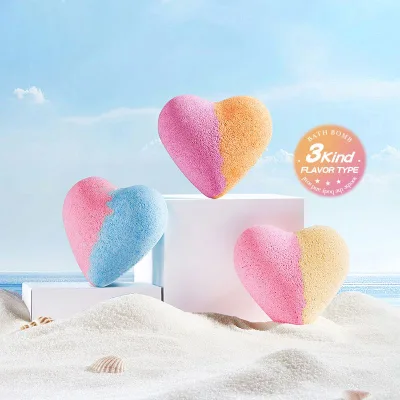 SADOER Private Label Pink Blue Bath Bomb Volcanic Mud Body Wash Cleaning Skin Bath Fizzies for Relaxing Bath Salt