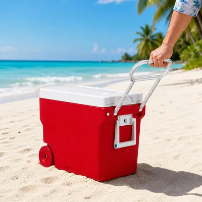 High Quality Custom Color Logo 55L Large Capacity Cooler Box UV Proof with Bottle Opener Rotomolded Cooler Box