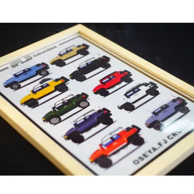 AOKASII Cruiser Collection Drawings Wood Toyota Fj Cruiser Ornament Photo Interior Mouldings Land Cruiser Wall Paintings