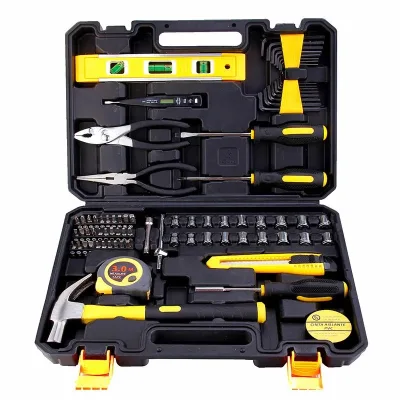 78pcs Household Hand Tool Kit for Home Repairs with Socket Set, Screwdrivers, Wrench, Ratchet Wrench ,Hammer, Pliers, Knife