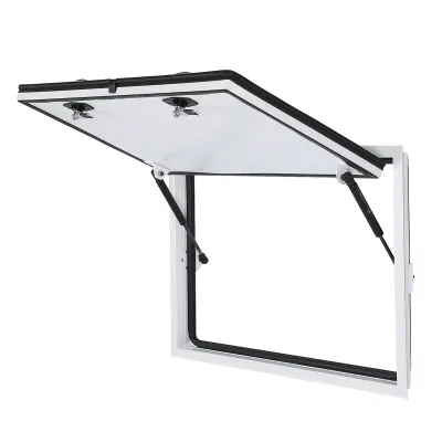 Rv Storage Hatch Door 32 X 20 Inches UV Resistant Aluminum Alloy Square RV Baggage Door with Lock Support Rod for Camper Caravan