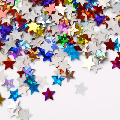 Handcraft DIY Decorate Colorful Hologram Hotfix Spangle Star Heart square Flower Shape Hot Fix Sequin for Diy Decorate