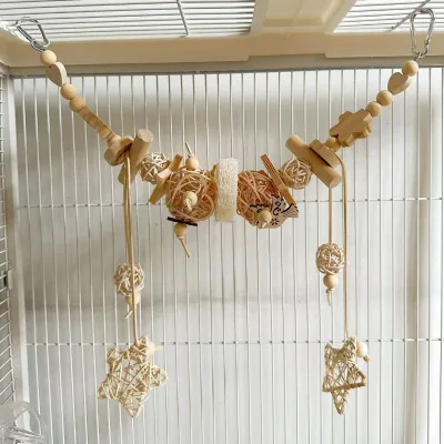 Parrot Toys Rattan Spiral Ball Flower Chain Boredom Relief Chewing Bird Supplies From Suzhou Wholesale