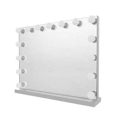 Custom Size Large Lighted LED Makeup Vanity Mirror Backlit Table Mirror with 15 X 5W Dimmable LED Bulbs