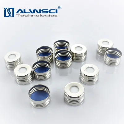 18mm Silver Open Top Magnetic Screw Cap with 18-400 Septa