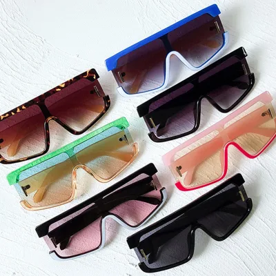2024 Popular Sold Big Frame Women Fashion Sun Glasses Oversized One Piece Lady Sunglasses