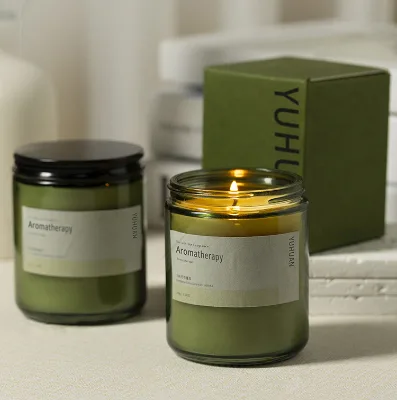 Clear Handmade Glass Bottom Natural Soy Wax Candle Jars Luxury Glass Scented Candle Holders With Lid